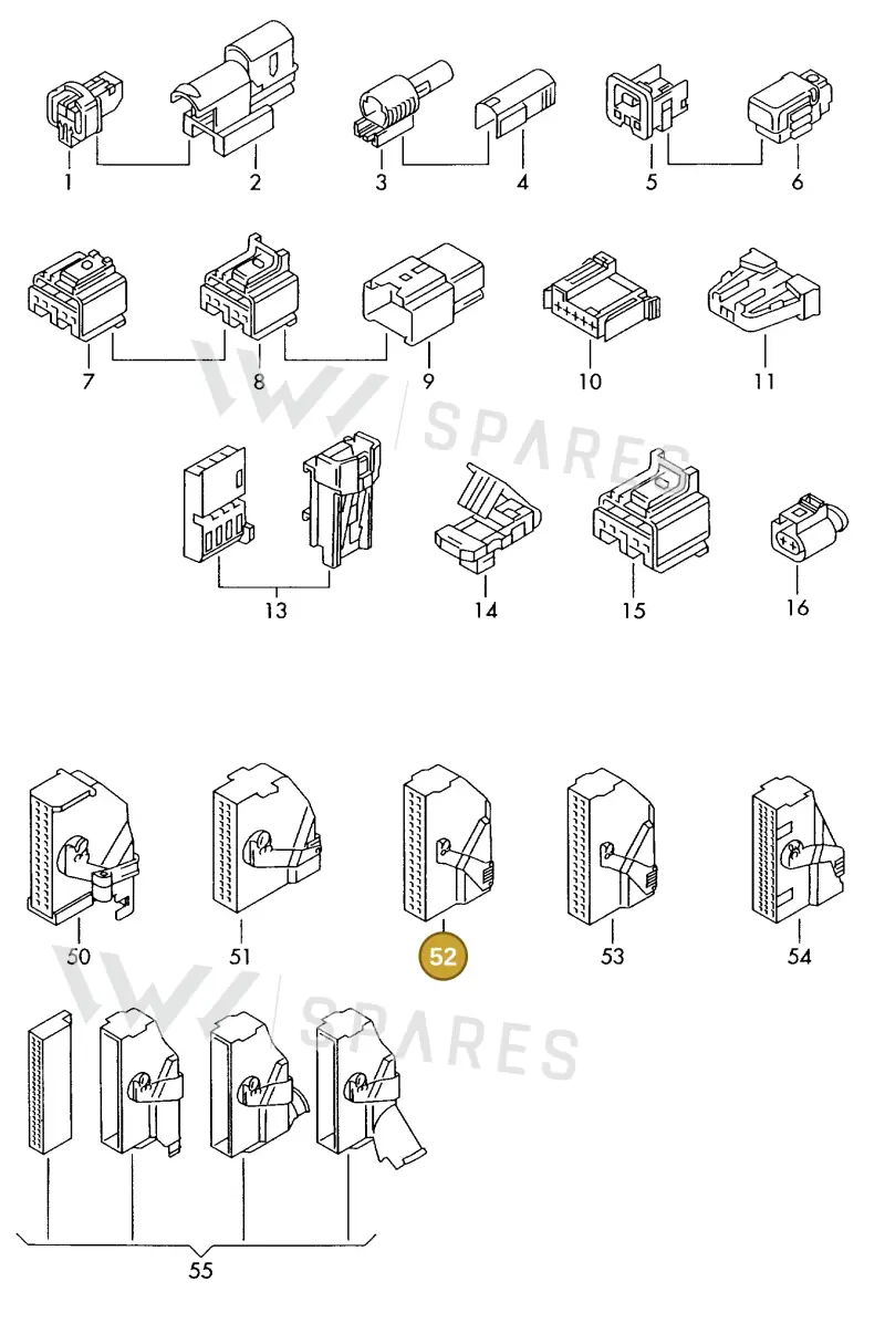 5M0973374 — Audi 1J0 platform diagram 198973800, position 52