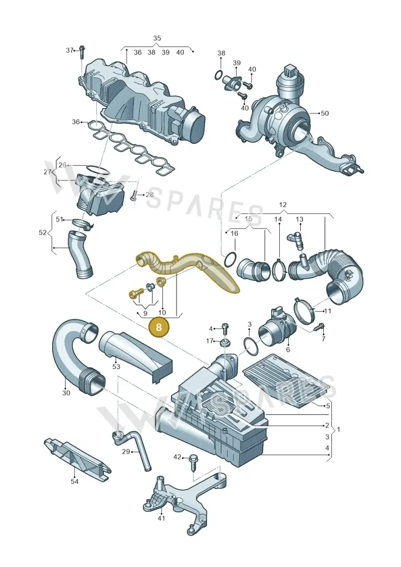 5N0129565G — Audi Q3 2.0 TDI (2014-2019) diagram 728129400, position 8