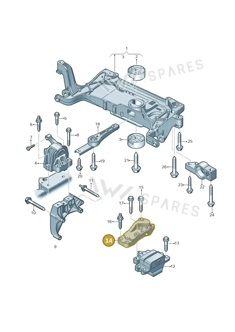 5N0199117A — Audi Q3 quattro (2011-2015) diagram 634199200, position 14