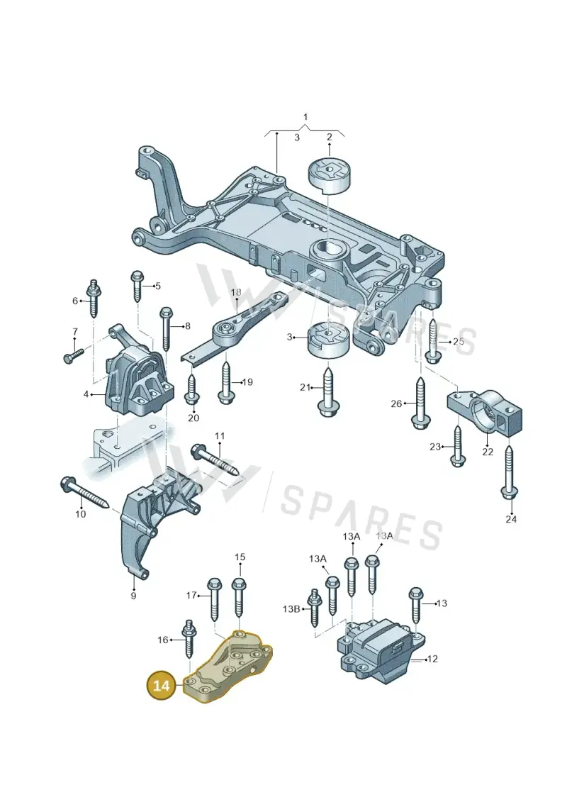 5N0199117A — Audi Q3 2.0 TDI (2014-2019) diagram 728199050, position 14