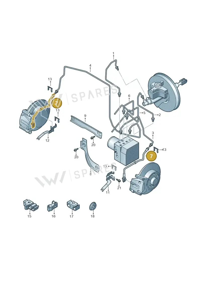5N0611701A — Audi Q3 1.4 (2016-) diagram 634611200, position 7