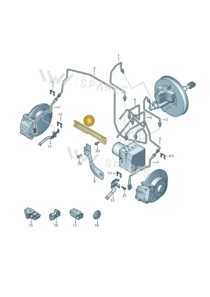 5N0611732A — Audi Q3 2.0 TDI (2014-2019) diagram 634611200, position 9