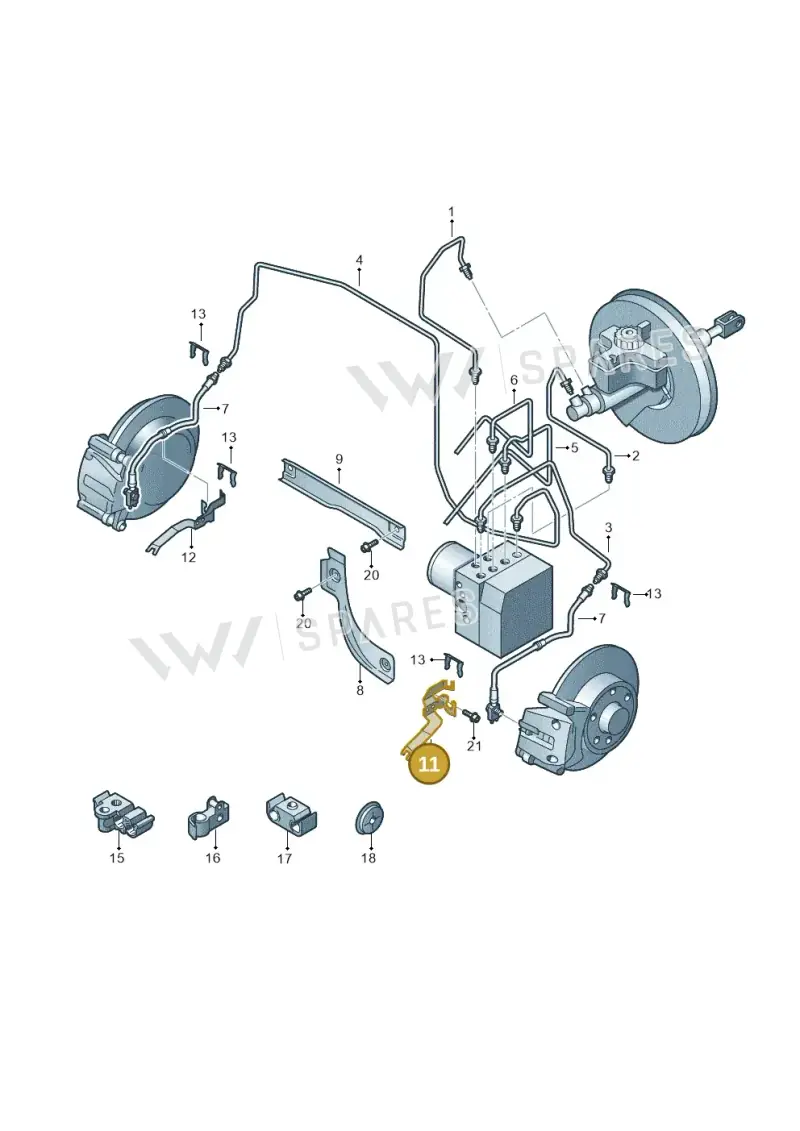 5N0611841A — Audi Q3 1.4 (2016-) diagram 634611200, position 11