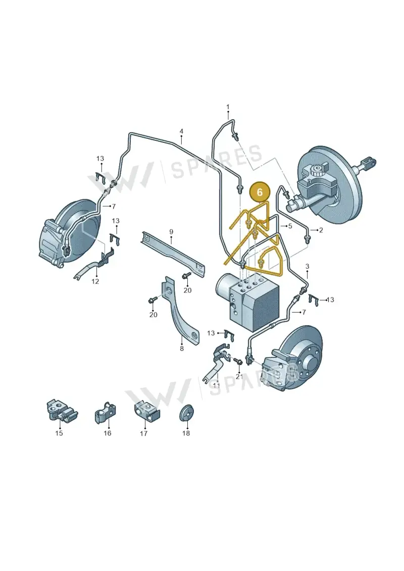 5N0614726G — Audi Q3 1.4 (2016-) diagram 634611200, position 6