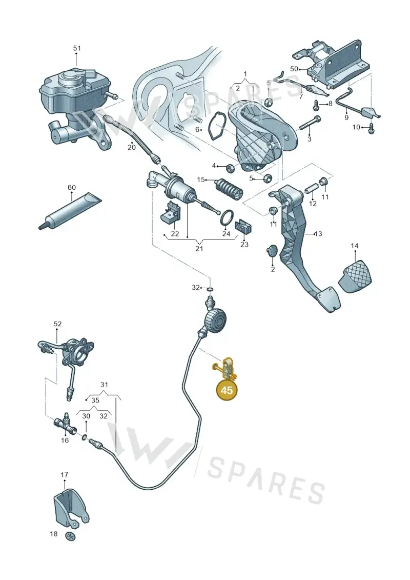 5N0721491A — Audi Q3 2.0 TDI (2014-2019) diagram 855721250, position 45