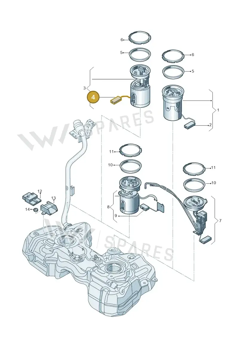 5N0919673K — Audi Q3 1.4 (2016-) diagram 728919300, position 4