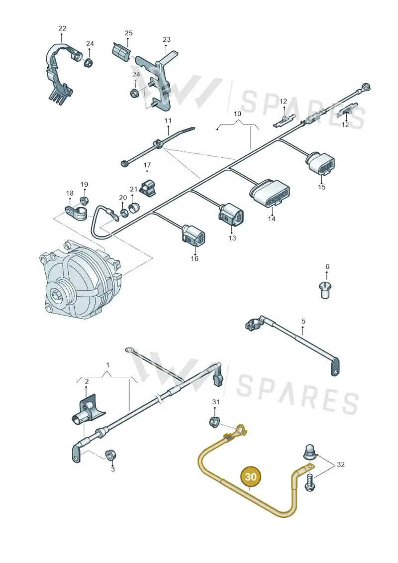 5N0971250AJ — Audi Q3 1.4 (2016-) diagram 728972000, position 30