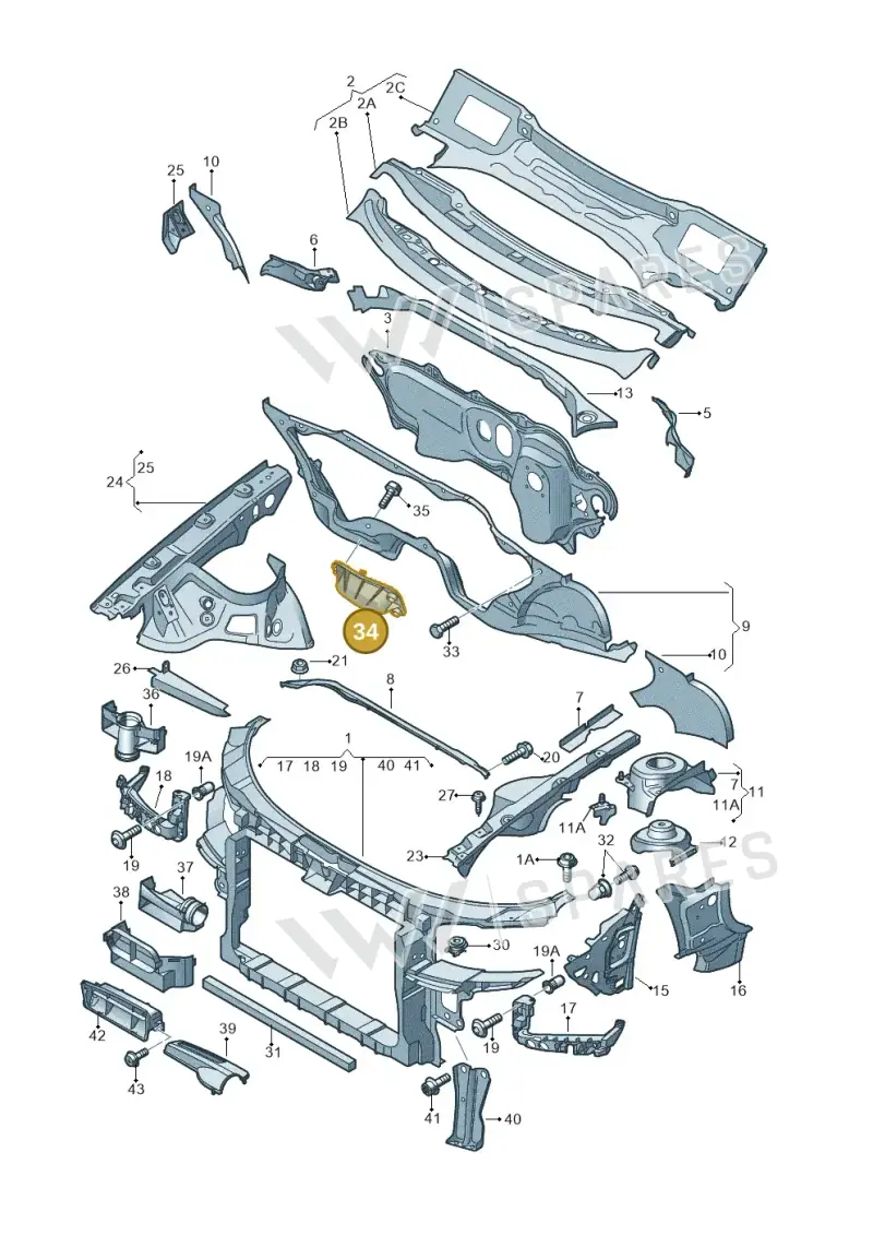 5N1805367 — Audi RS3 Sportback (2011-2012) diagram 412805000, position 34