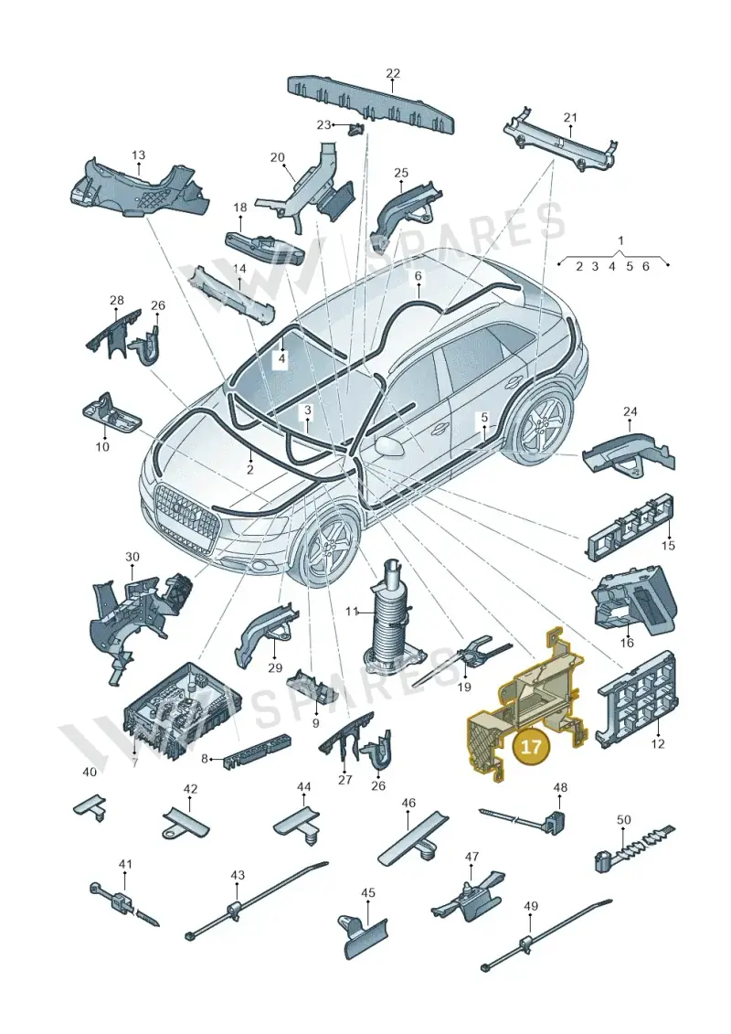 5N1959503C — Audi Q3 1.4 (2016-) diagram 728971800, position 17