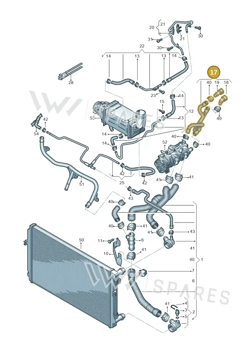 5Q0121156C — Audi A1 sportback 1.0 (2018-) diagram 890121031, position 17