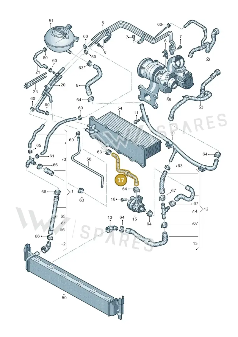 5Q0122063 — Audi A3 Sportback (2016-2020) diagram 890121160, position 17