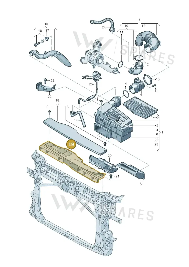 5Q0129254B — Audi Q3 quattro (2018-2019) diagram 810129000, position 19