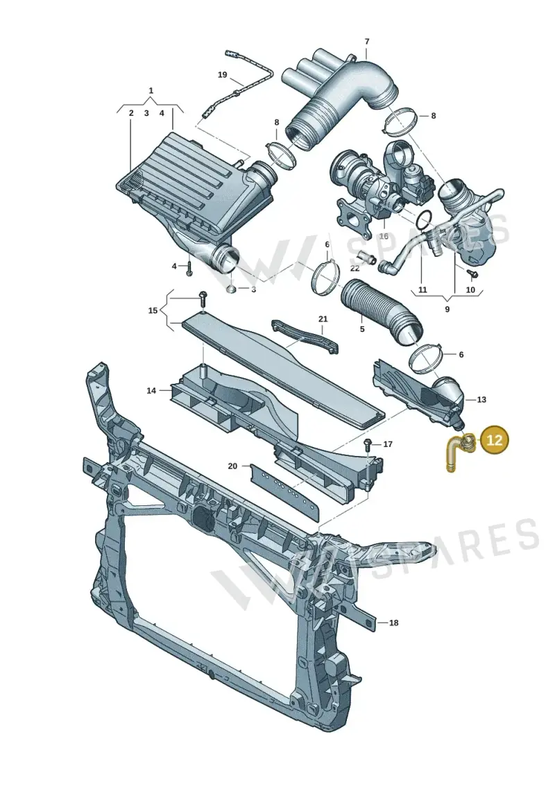 5Q0129637B — Audi A3 Sportback (2019-2021) diagram 596133515, position 12