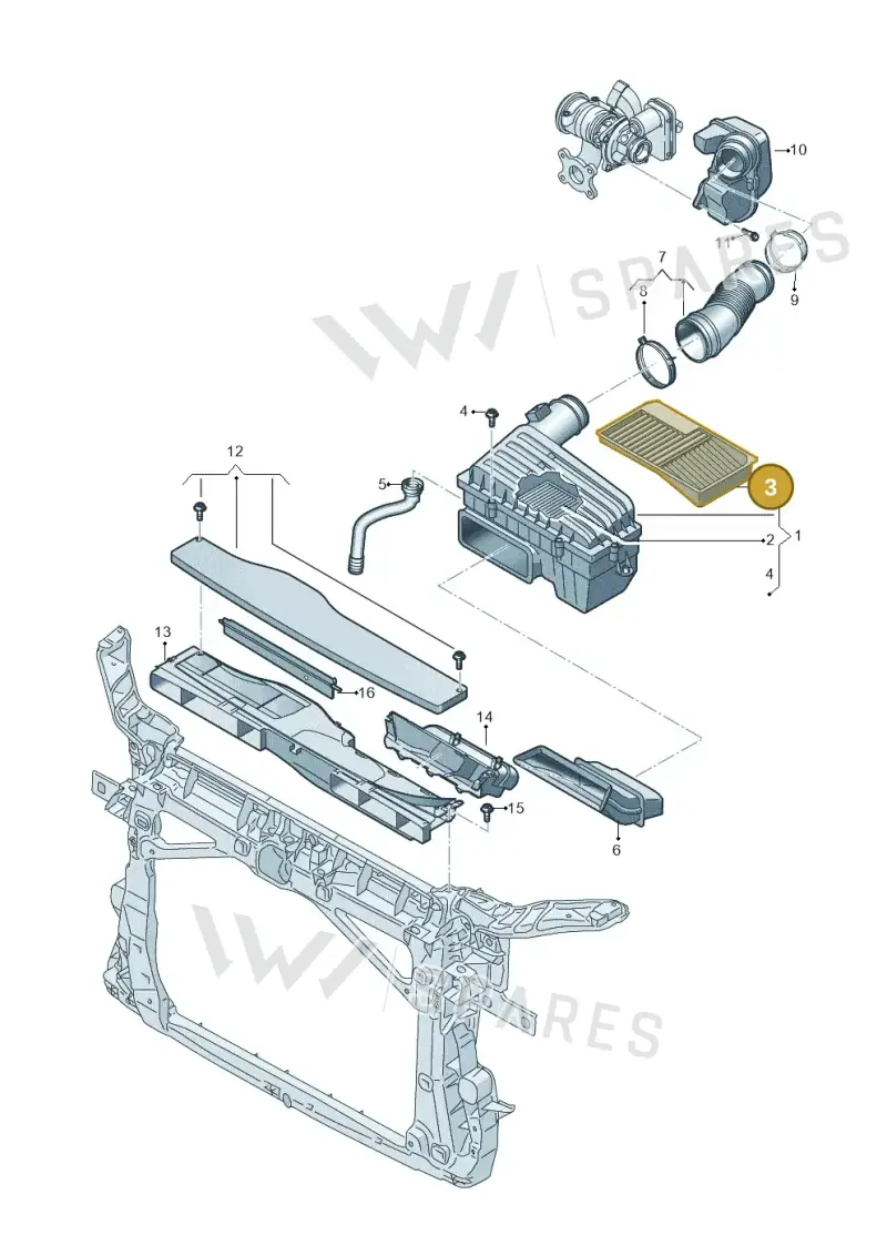 5Q0129668E — Audi A3 Sportback (2019-2021) diagram 884129050, position 3