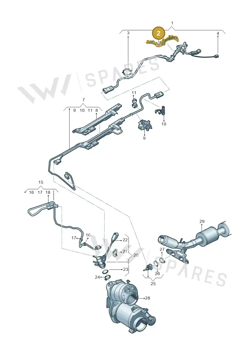 5Q0131327G — Audi A3 Sportback (2019-2021) diagram 596201510, position 2