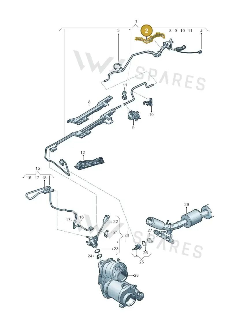 5Q0131327G — Audi A3 Sportback (2019-2021) diagram 596201540, position 2