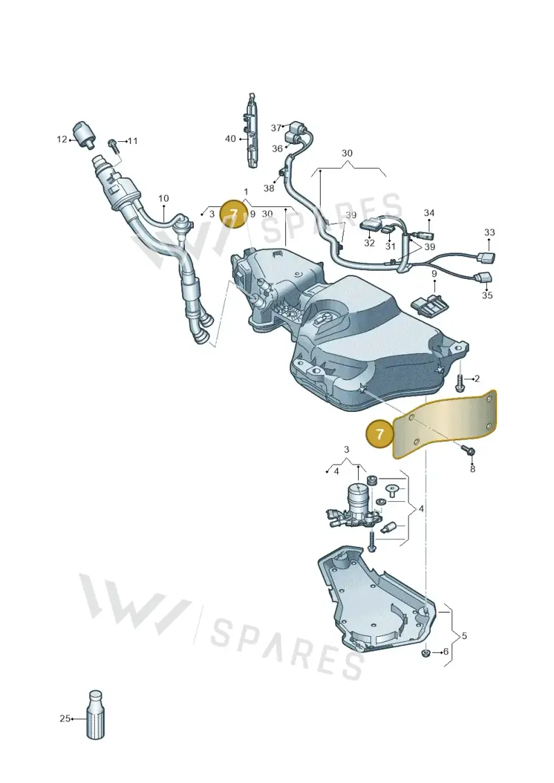 5Q0131891A — Audi A3 Sportback (2019-2021) diagram 596201420, position 7
