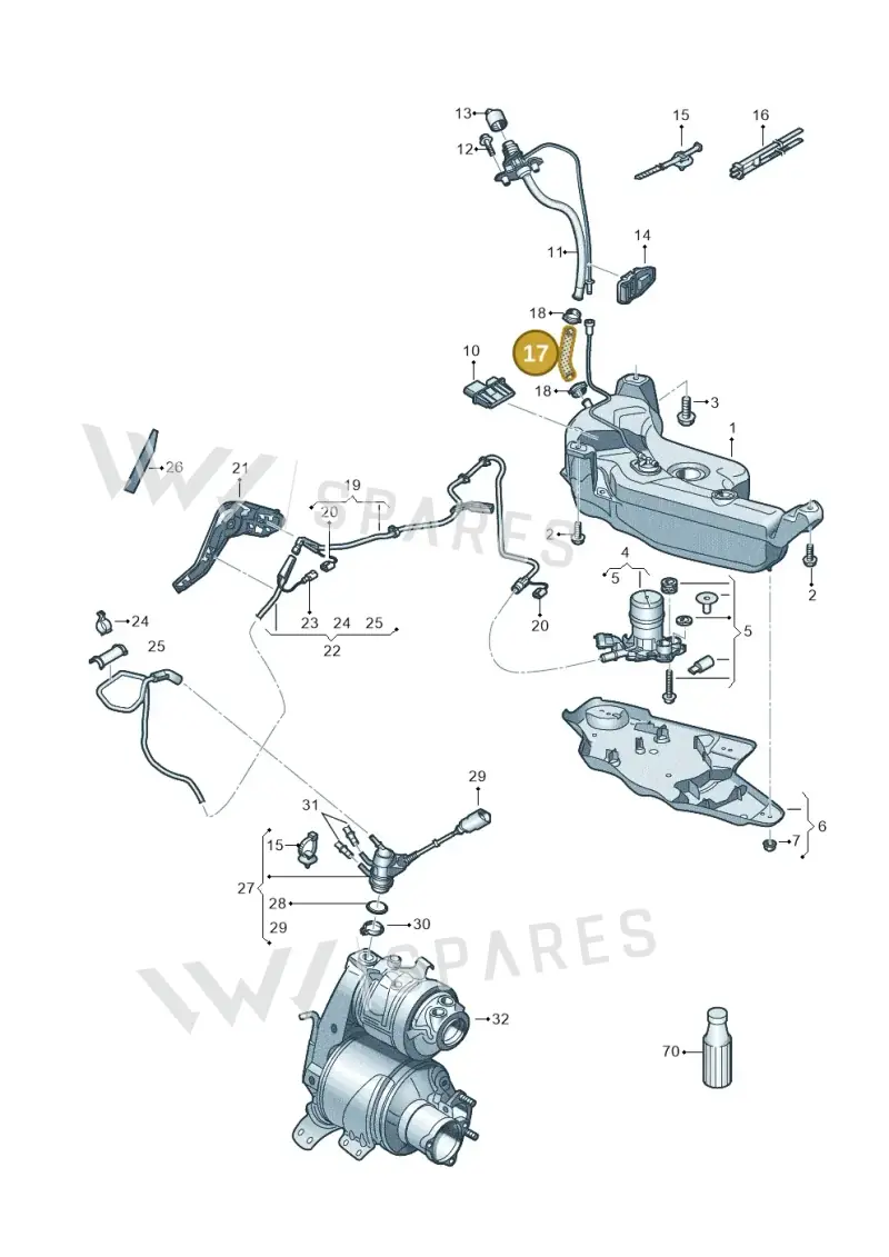 5Q0131911 — Audi A3 Sportback (2012-2016) diagram 781253700, position 17