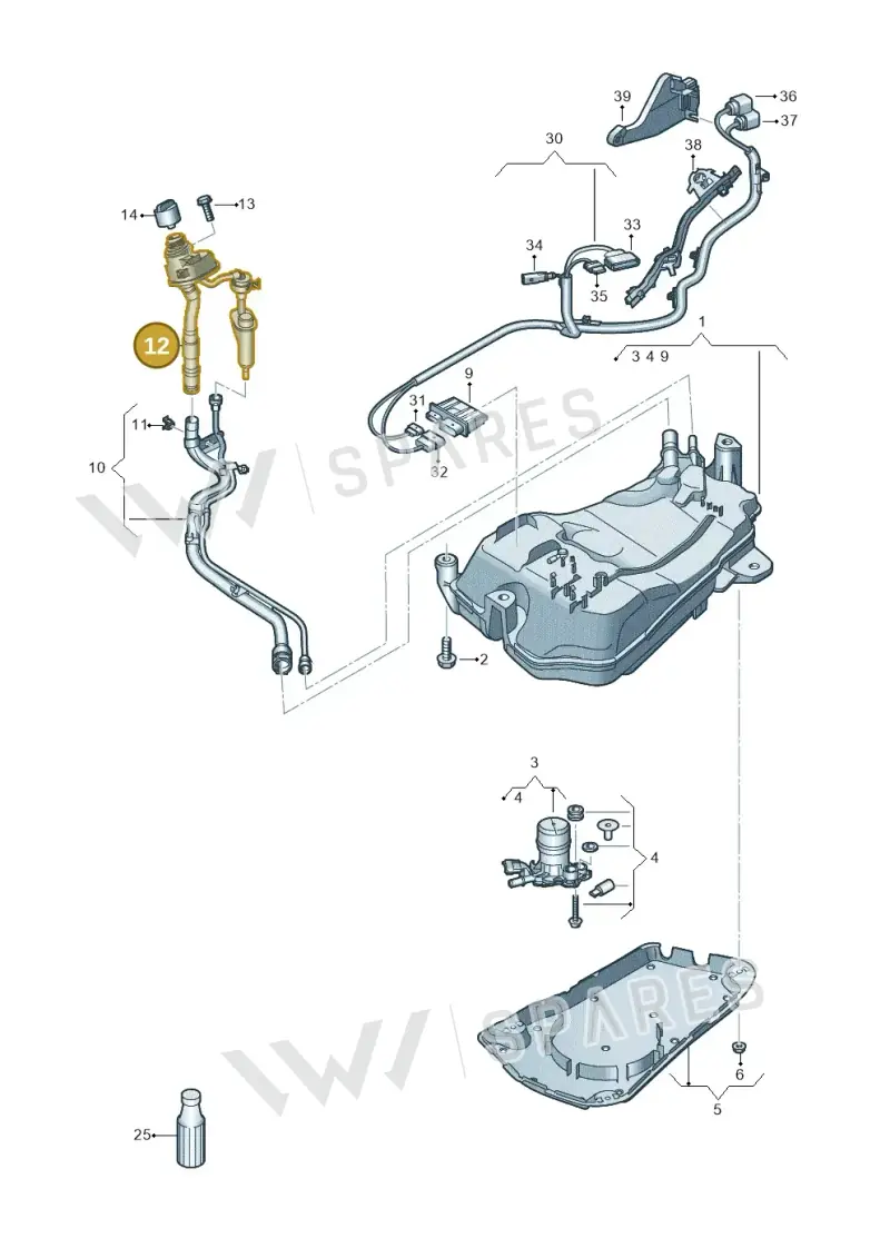5Q0131965AA — Audi A3 Sportback (2019-2021) diagram 596201400, position 12