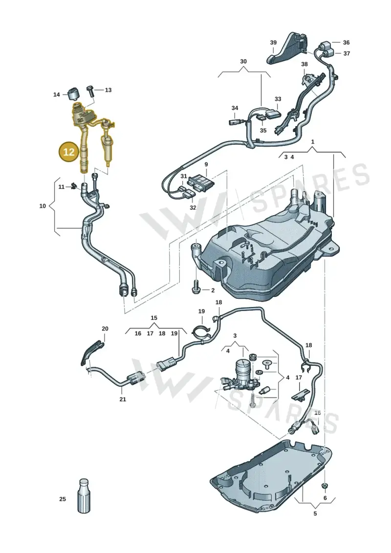 5Q0131965AA — Audi A3 Sportback (2016-2020) diagram 890201043, position 12