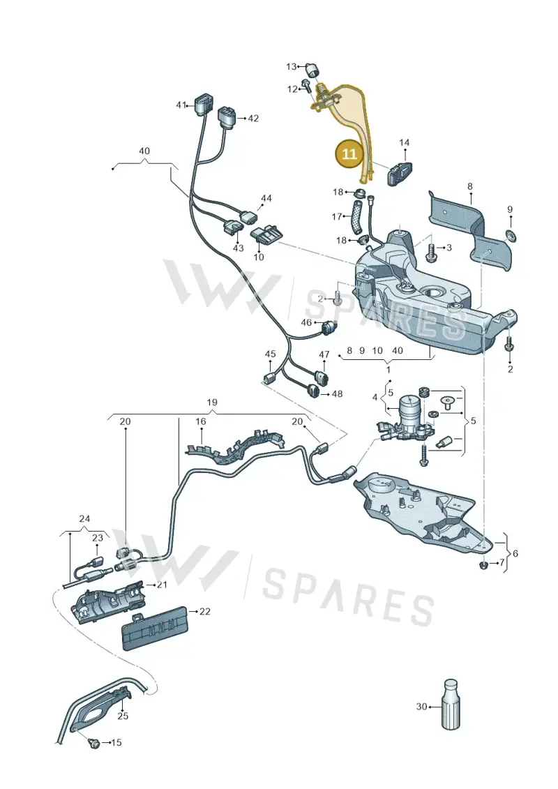 5Q0131965T — Audi Q2 2.0 TDI (2016-2018) diagram 803201400, position 11