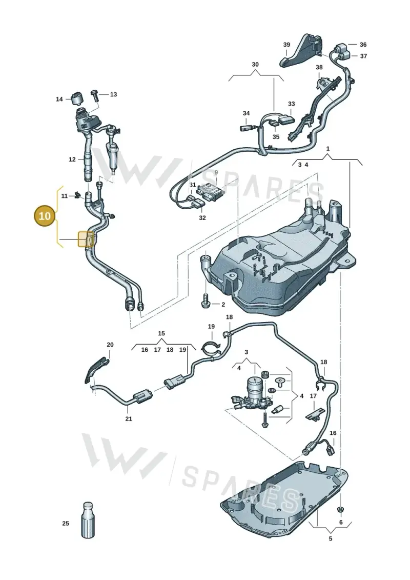 5Q0131966A — Audi A3 Sportback (2016-2020) diagram 890201043, position 10