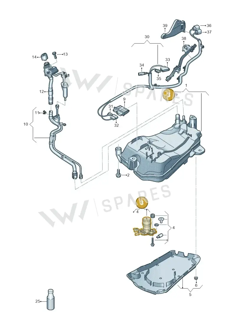 5Q0131971B — Audi A3 Sportback (2019-2021) diagram 596201400, position 3