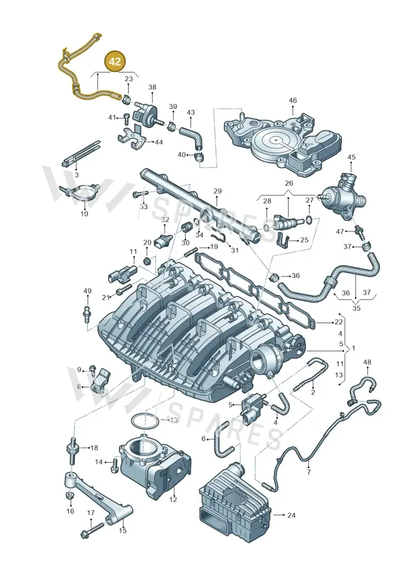 5Q0133366P — Audi A3 Sportback (2016-2020) diagram 746133100, position 42
