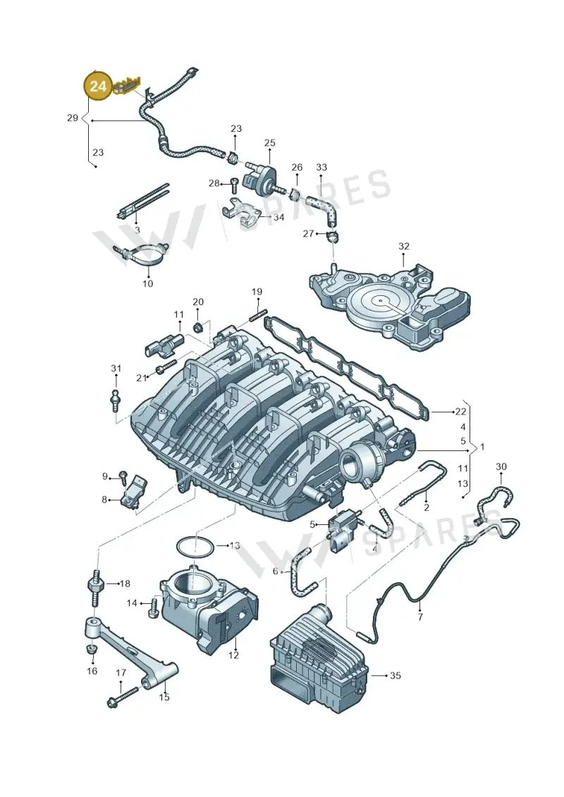 5Q0133687R — Audi A3 Sportback (2019-2021) diagram 596133612, position 24