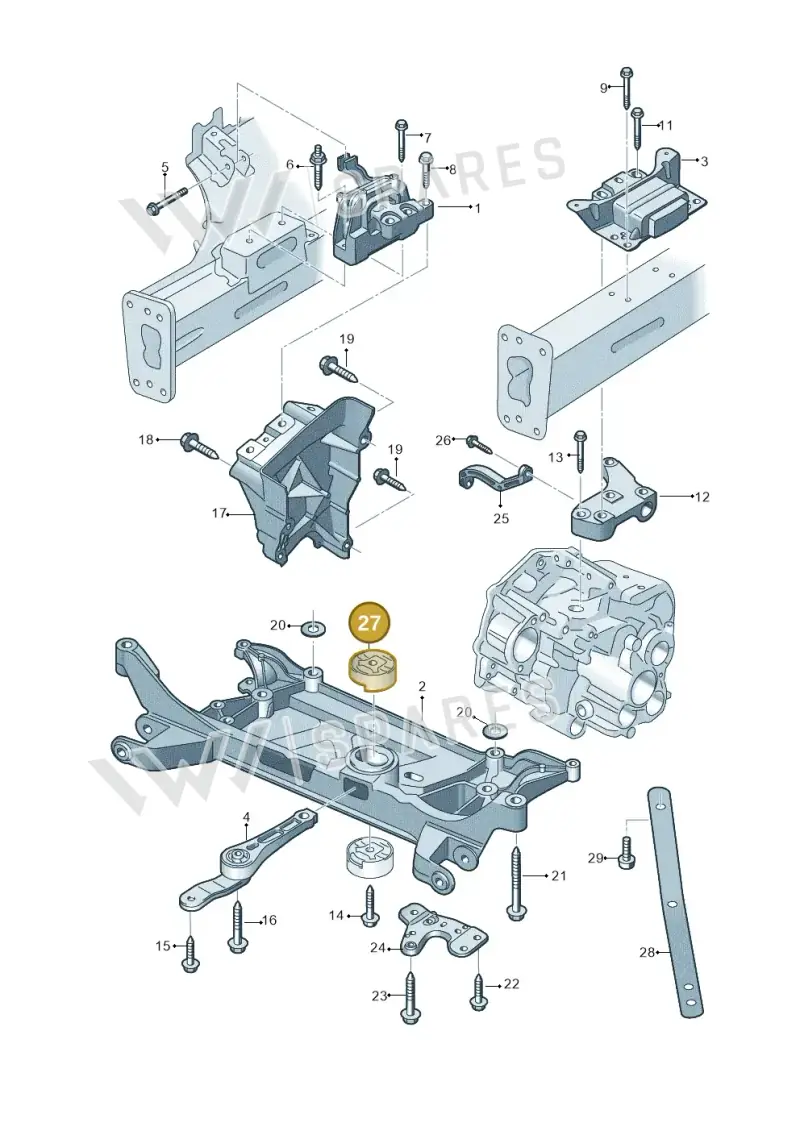 5Q0198037B — Audi A3 Cabrio (2016-2020) diagram 778199100, position 27