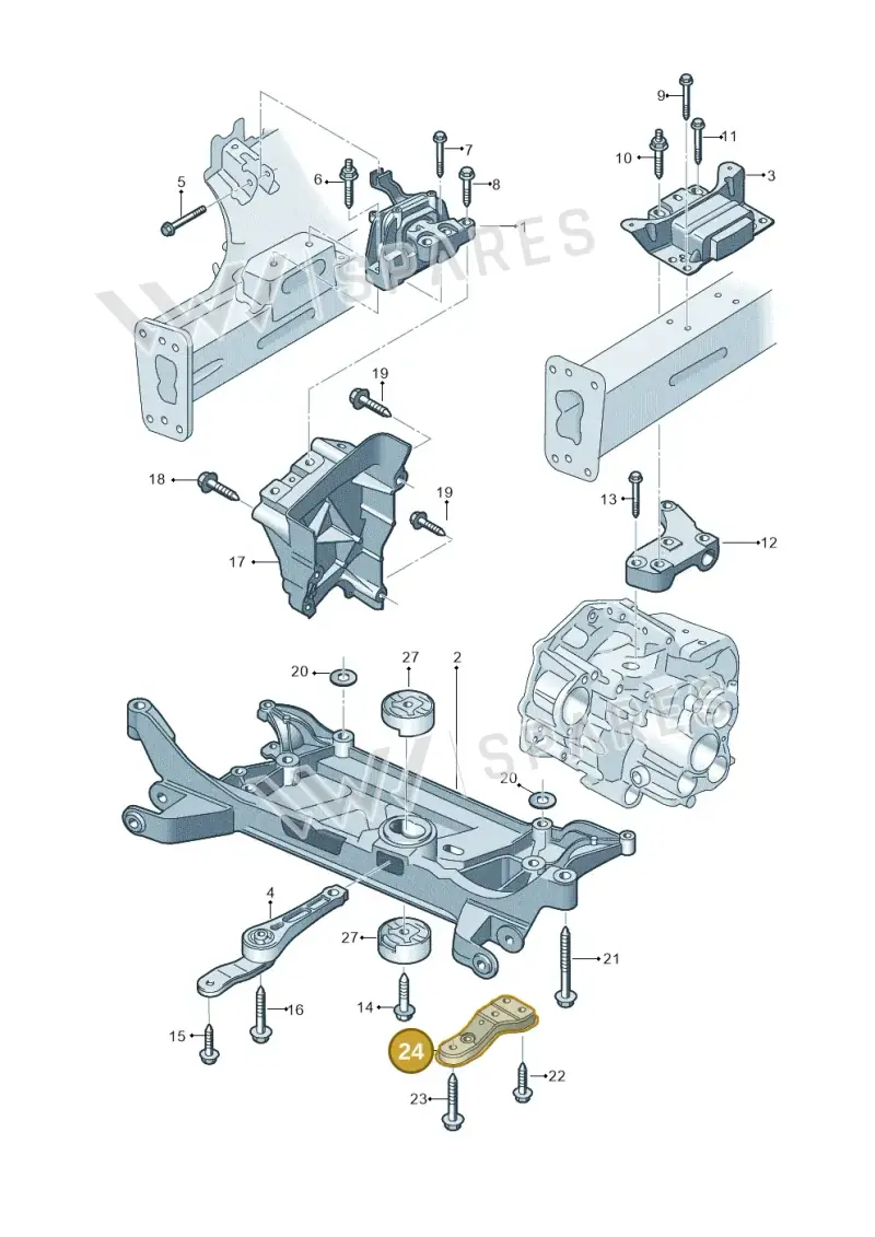 5Q0199518D — Audi A3 Sportback (2012-2016) diagram 745199020, position 24