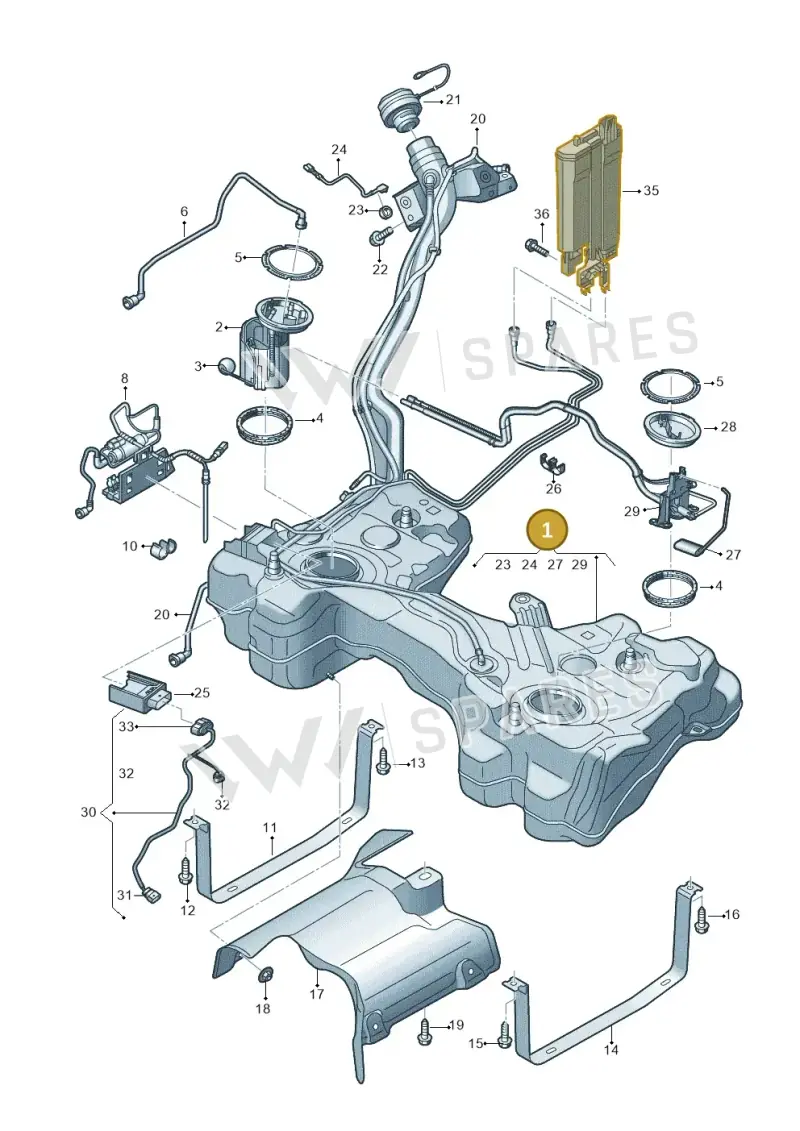 5Q0201055BS — Audi Q2 2.0 TDI (2016-2018) diagram 596201100, position 1