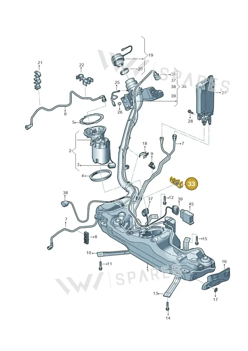 5Q0201250G — Audi A3 Sportback (2019-2021) diagram 596201180, position 33