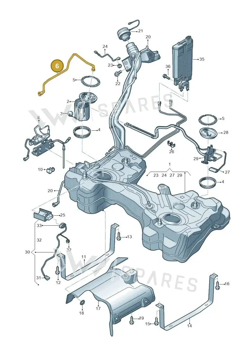 5Q0201293AN — Audi A3 Sportback (2019-2021) diagram 596201100, position 6