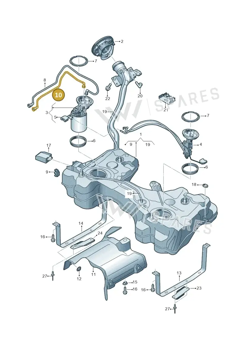 5Q0201293D — Audi TTS Coupe 2.0 (2014-2023) diagram 850201280, position 10