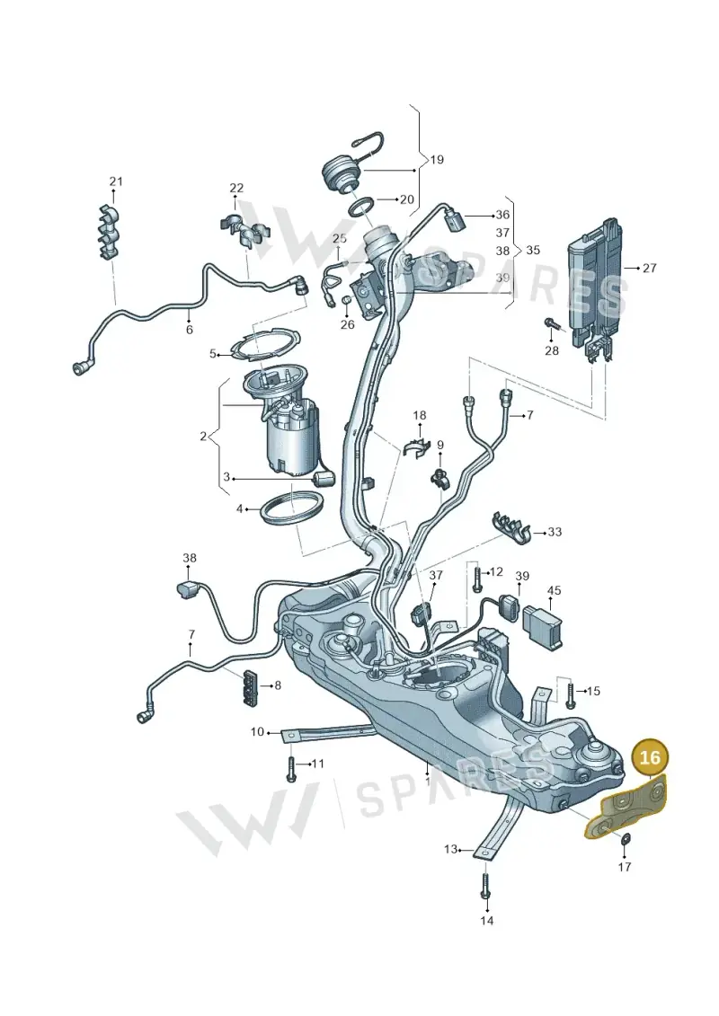 5Q0201307AC — Audi A3 Sportback (2019-2021) diagram 596201180, position 16