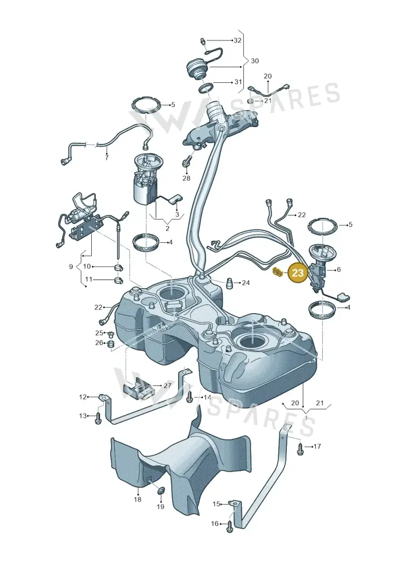 5Q0201449AD — Audi RSQ3 Sportback (2019-2024) diagram 597201100, position 23