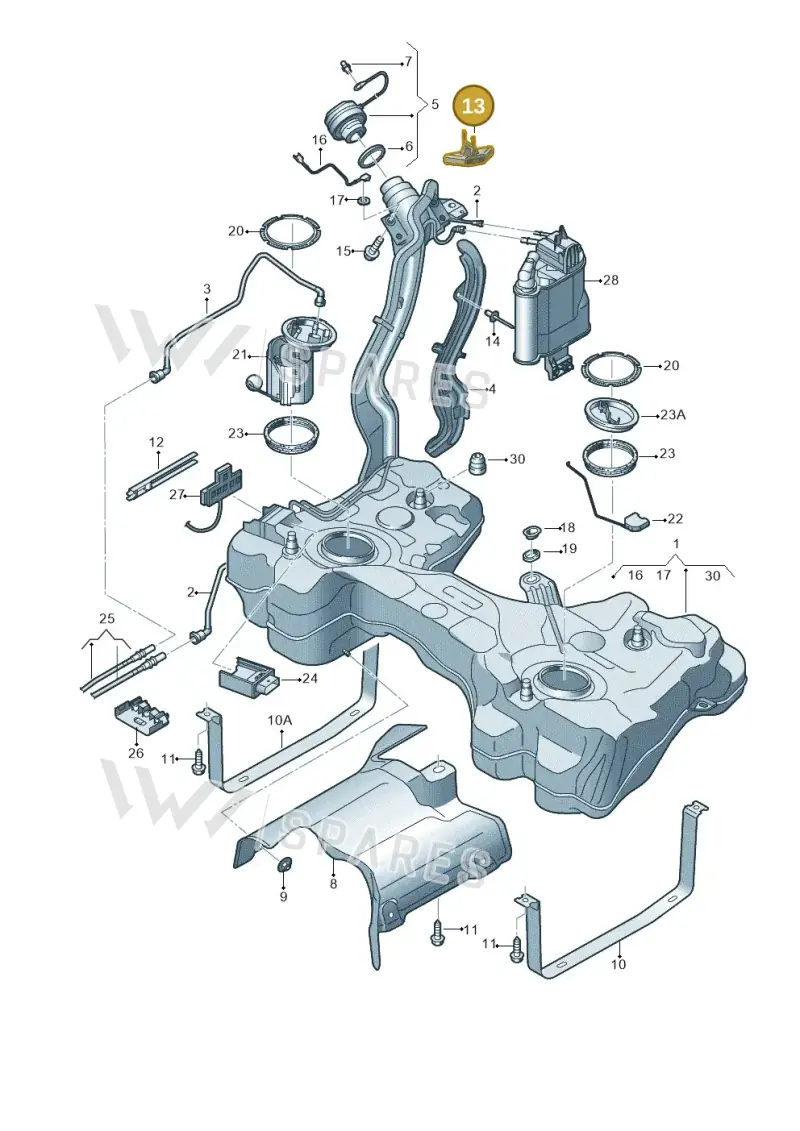 5Q0201519 — Audi TTS Coupe 2.0 (2014-2023) diagram 746201470, position 13