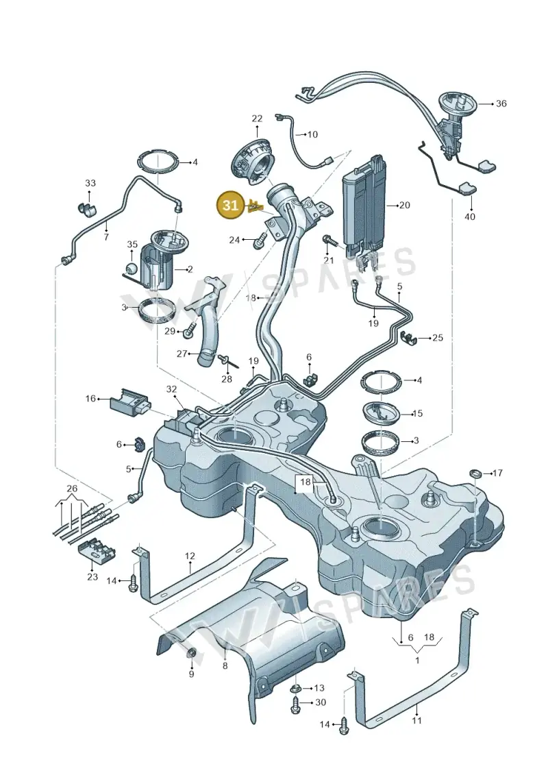 5Q0201519 — Audi TTS Coupe 2.0 (2014-2023) diagram 850201200, position 31