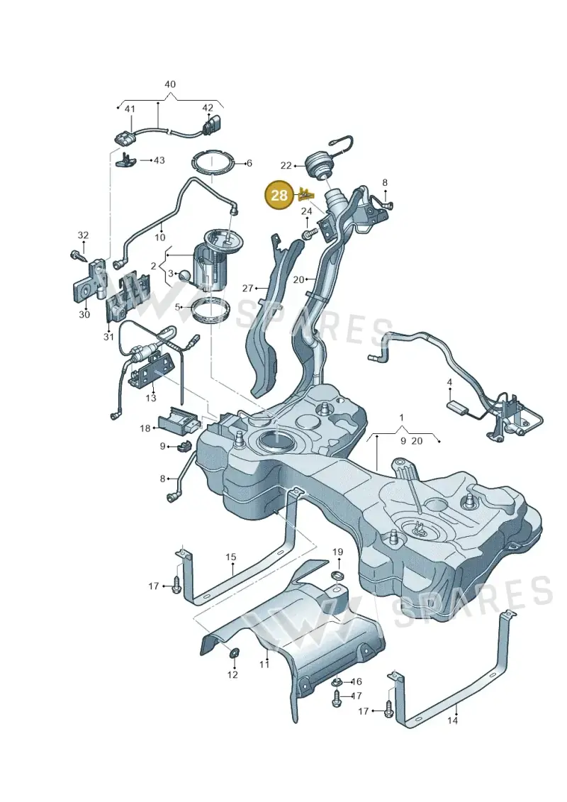 5Q0201519 — Audi RS3 Limousine (2017-2020) diagram 853201200, position 28
