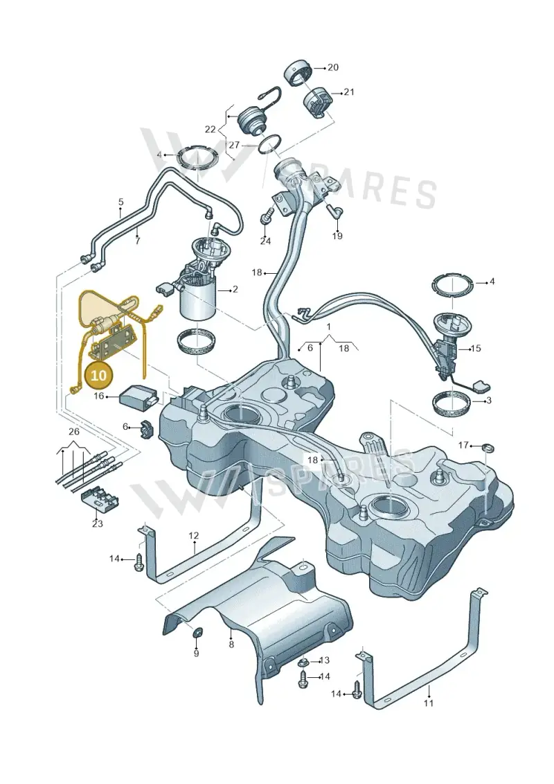 5Q0201607M — Audi A3 Sportback (2012-2016) diagram 745201250, position 10