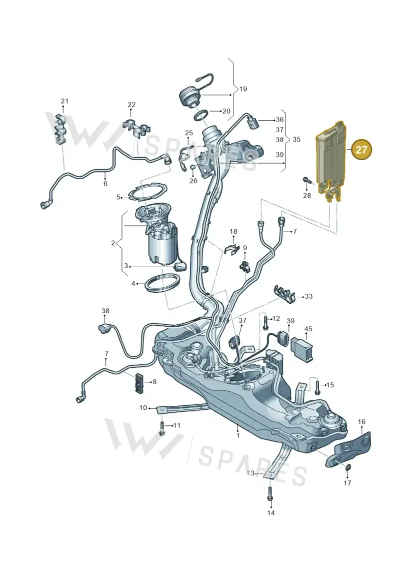 5Q0201801 — Audi A3 Sportback (2019-2021) diagram 596201180, position 27
