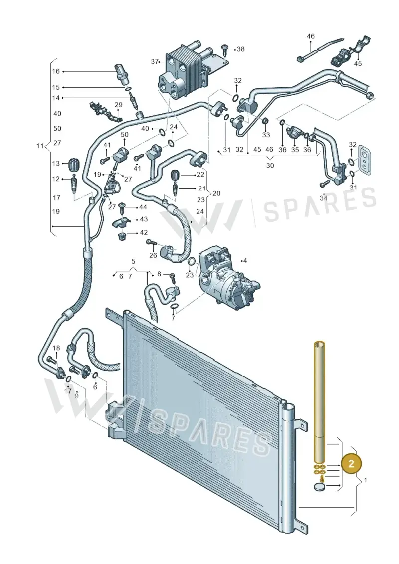 5Q0298403F — Audi A3 Sportback (2019-2021) diagram 596260700, position 2