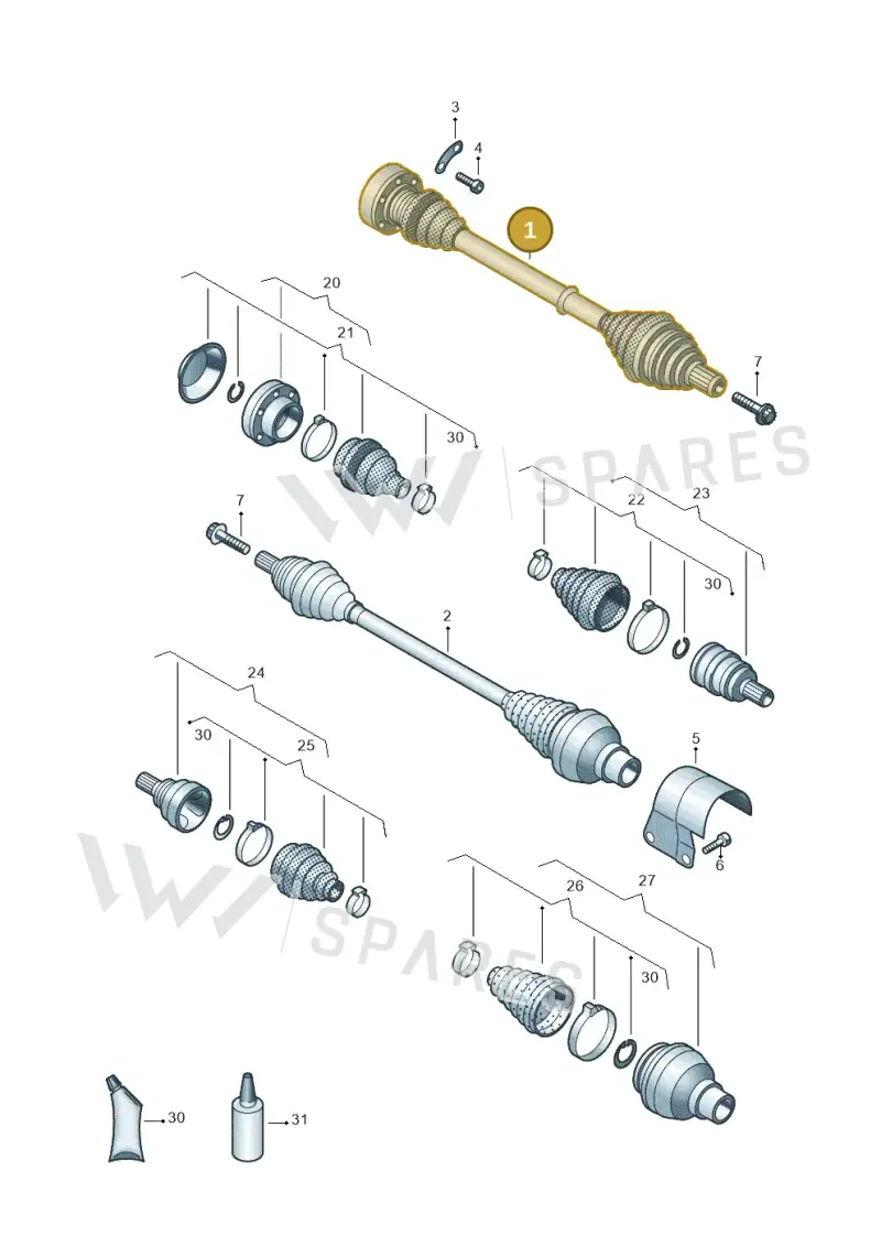 5Q0407271BT — Audi A3 Sportback (2016-2020) diagram 827407340, position 1