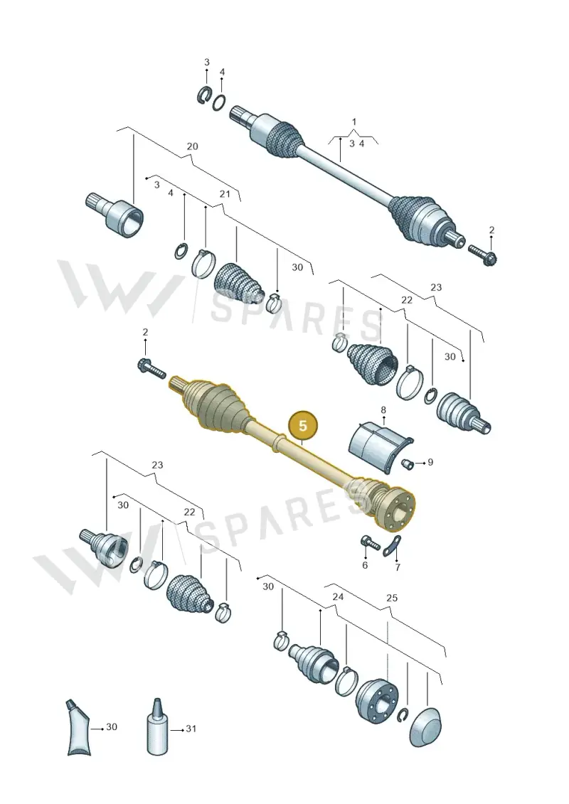 5Q0407272FN — Audi A3 Sportback (2019-2021) diagram 827407350, position 5