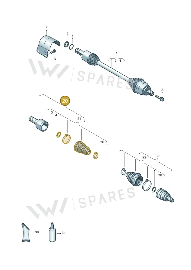 5Q0498103A — Audi Q3 quattro (2018-2019) diagram 828407600, position 20