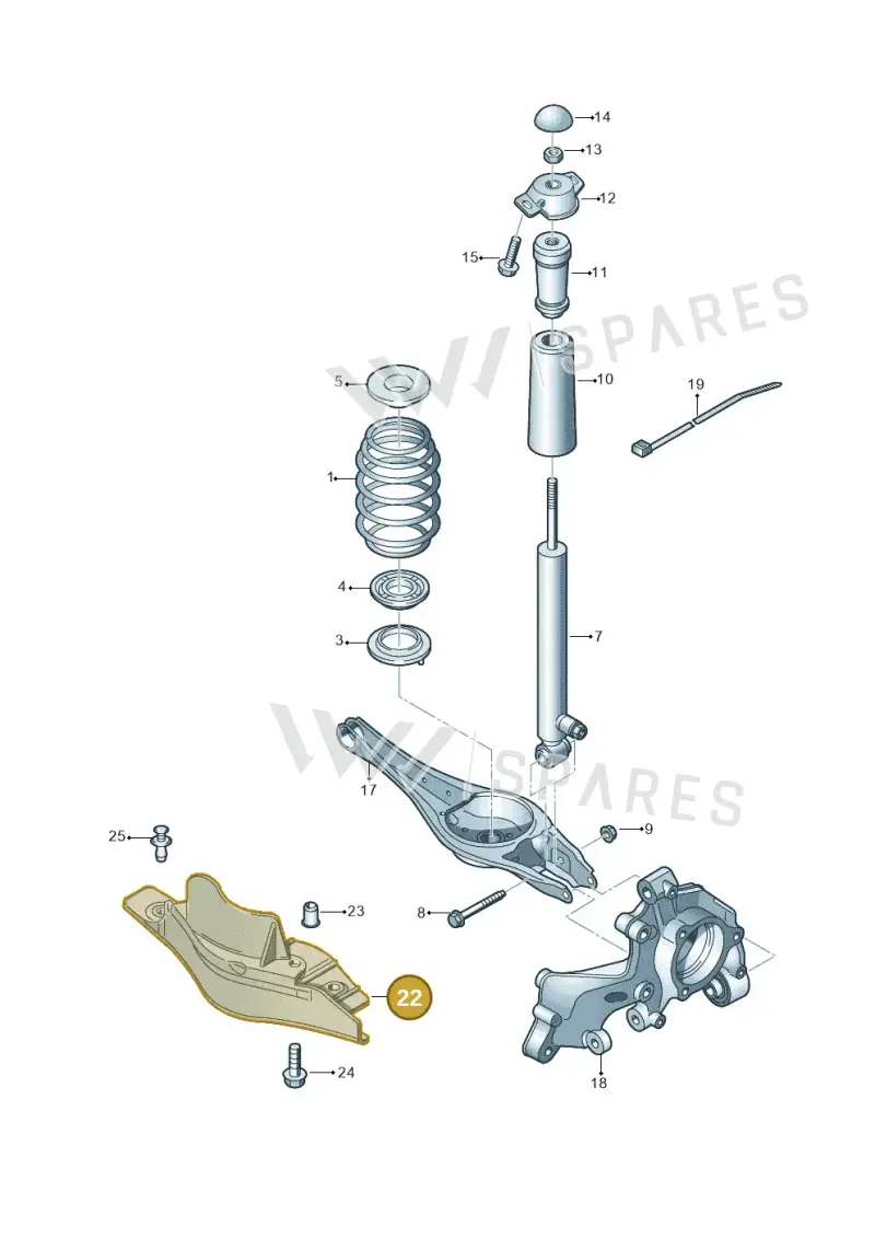5Q0501738A — Audi A3 Sportback (2019-2021) diagram 746511150, position 22