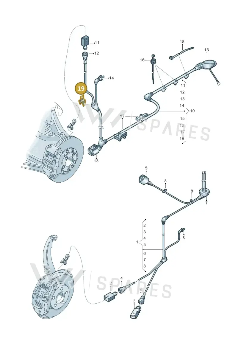 5Q0614167B — Audi A3 Sportback (2019-2021) diagram 597927010, position 19