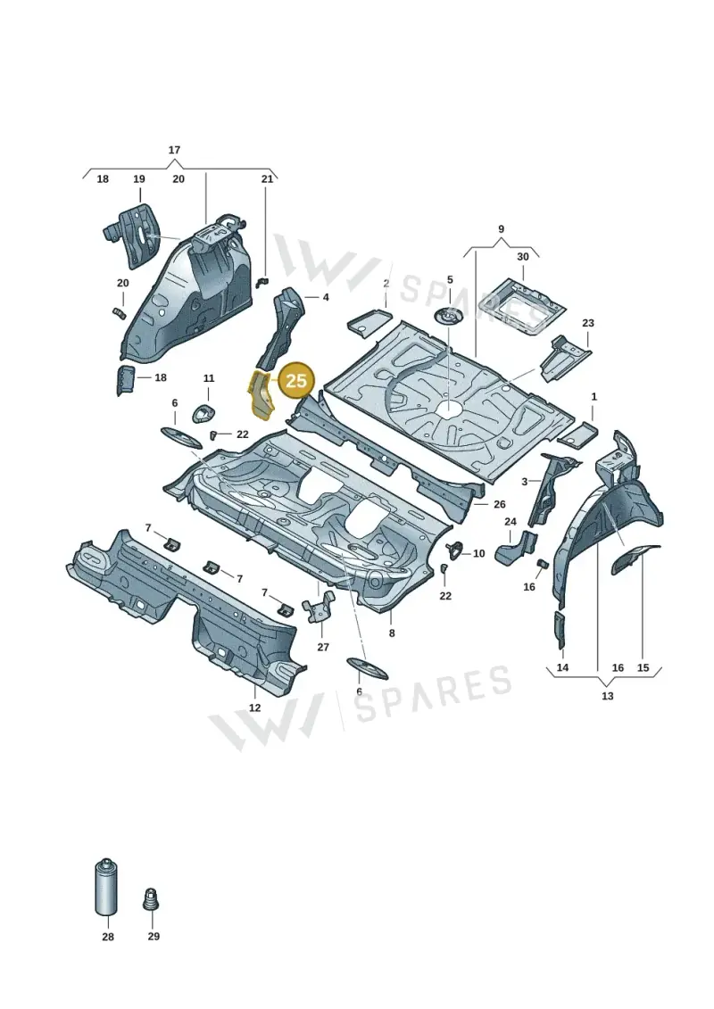 5Q0802136 — Audi A3 Sportback (2019-2021) diagram 596803051, position 25