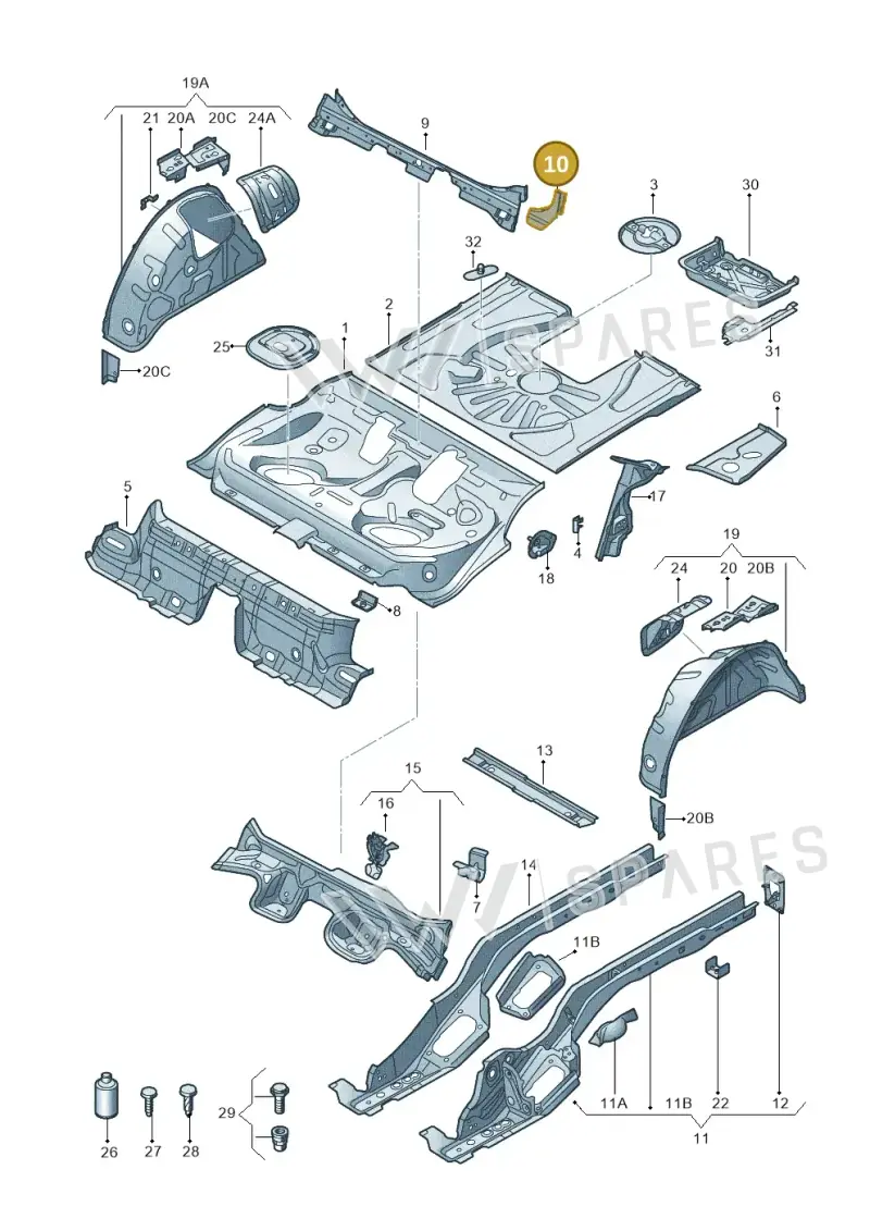 5Q0802136 — Audi RS3 Limousine (2017-2020) diagram 858803100, position 10
